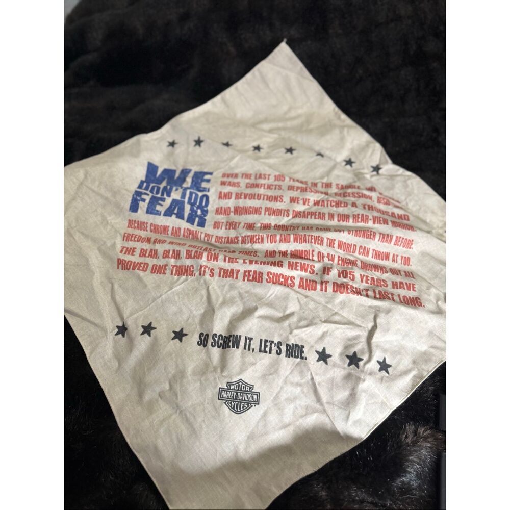 Harley Davidson Bandana, F It Let's Ride, We Don't Do Fear Original